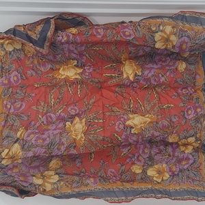 Vintage Floral Silk Scarf